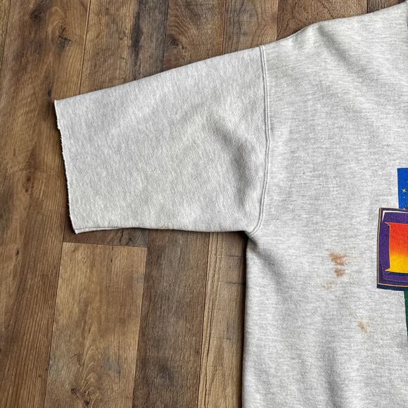 Vintage 90s Disney World Sweatshirt Men's XL Gray Crew Neck Short Sleeve 6252 - Picture 5 of 11